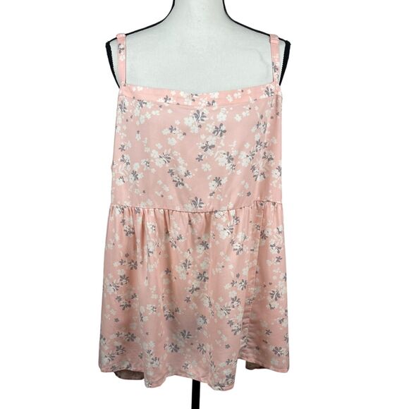 Torrid Women’s Babydoll Tank Top Plus Size 4 (4X) Pink Floral Square Neck NWT - Picture 1 of 10